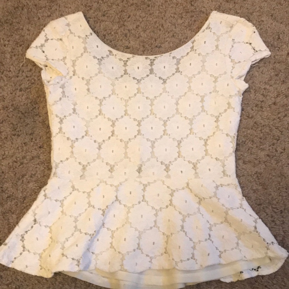 Lace short sleeve top with flare bottom